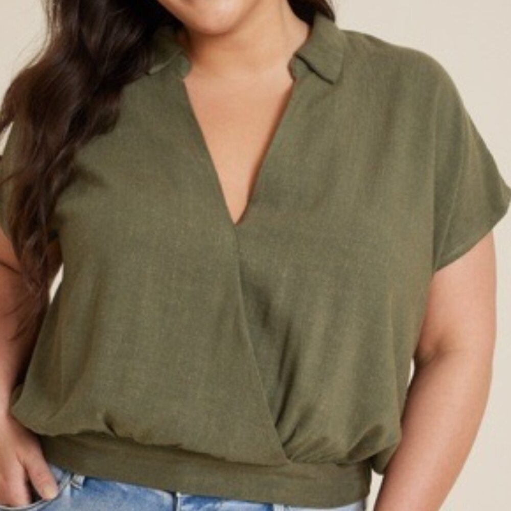 Maurices Plus Size Dolman Surplice Blouse